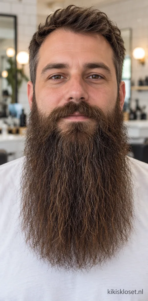 Baard vlechten: lange, uitgekamde baard voor het vlechten