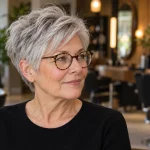 Korte kapsels oudere dames met bril: pixie, bob en golvend