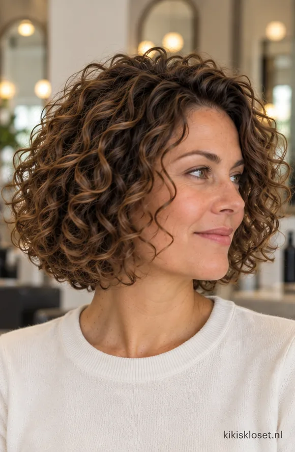 Korte krullen kapsels: curly bob