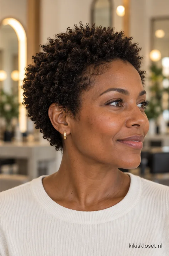 Korte krullen kapsels: korte afro