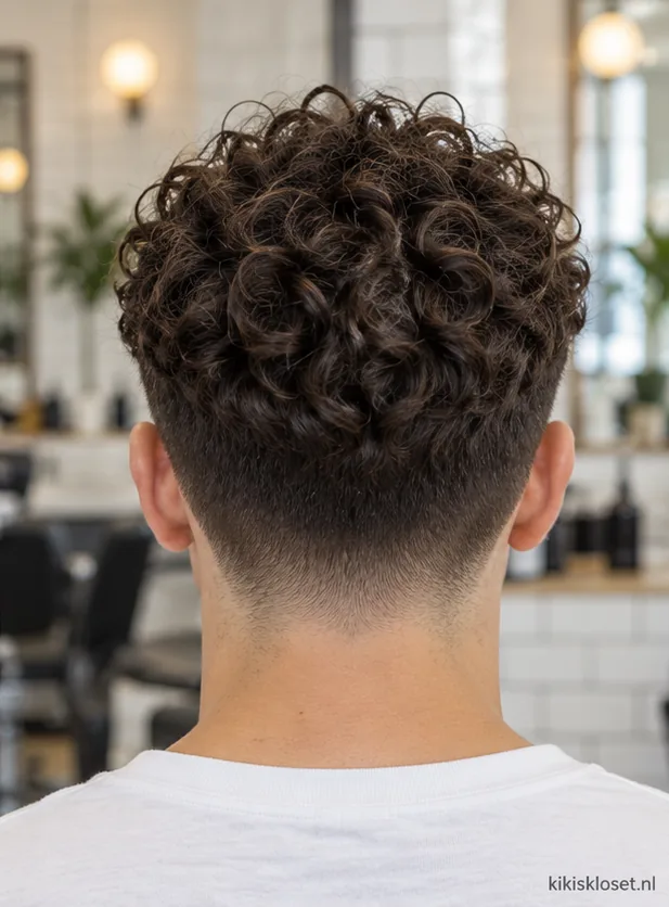 Permanent kleine krullen voor mannen: van achteren