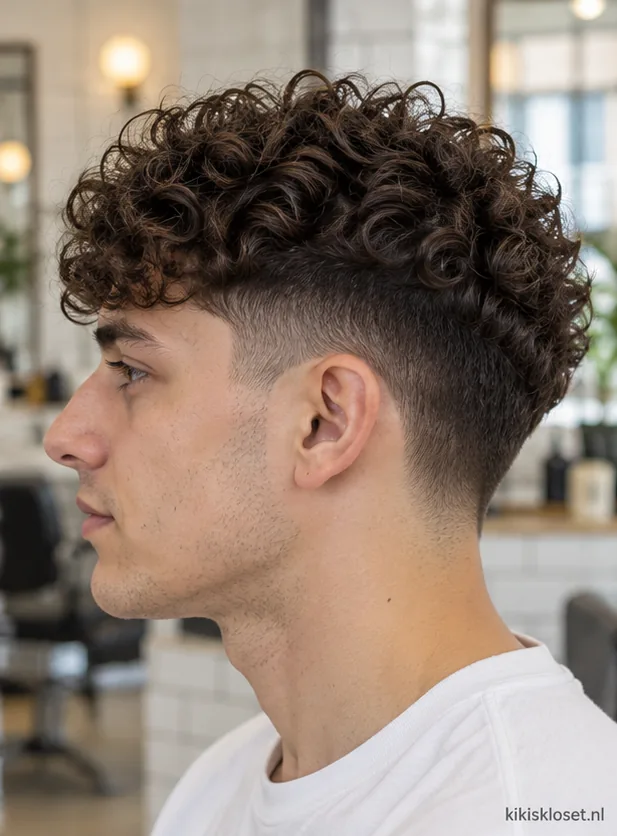 Permanent kleine krullen voor mannen: van opzij