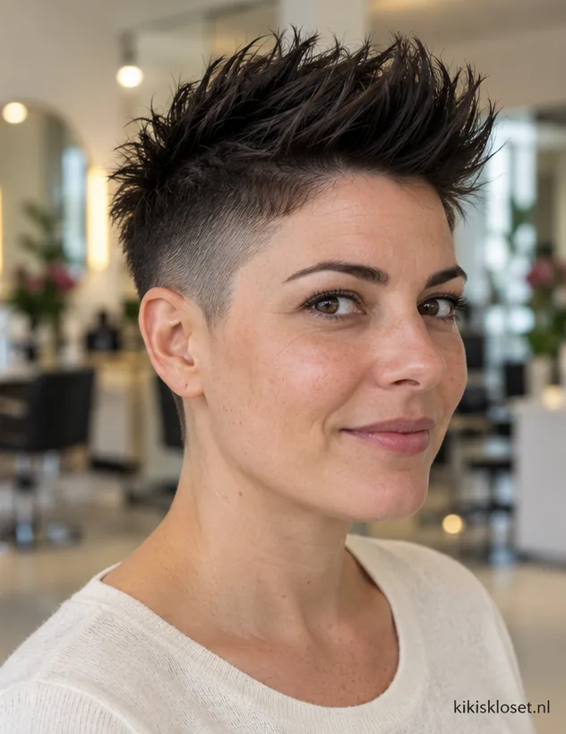 Pittig zeer kort kapsel met piekjes: undercut met piekjes