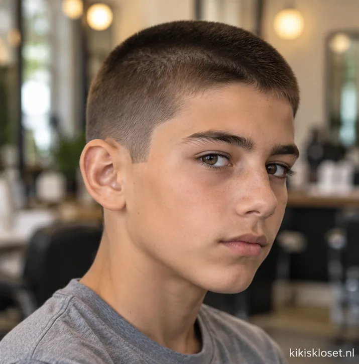 Stoere jongens kapsels kort: buzz cut
