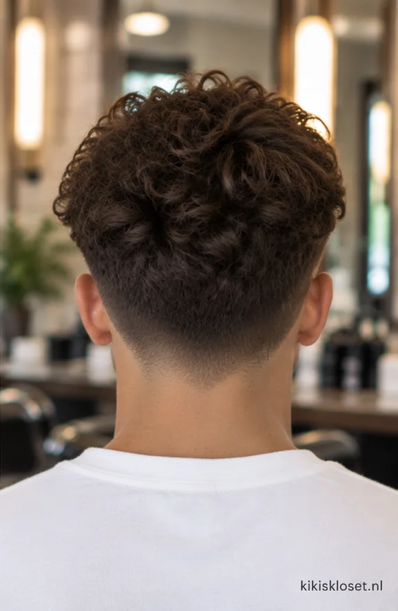 Taper fade krullen: van achteren