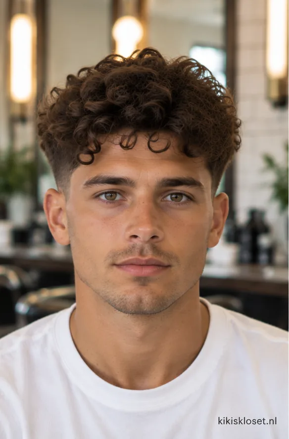 Taper fade krullen: van voren