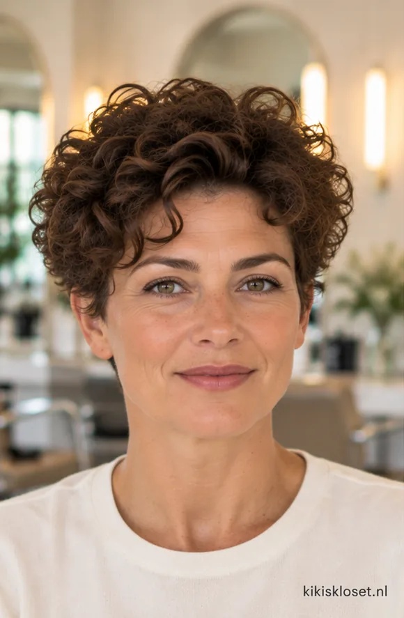 Vlotte korte kapsels krullend haar: van voren